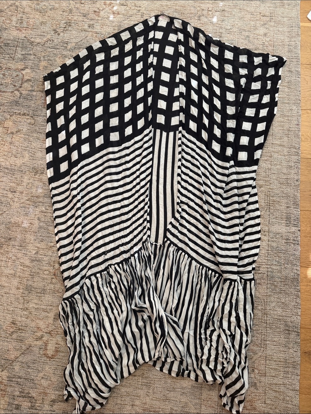 Free People Black and White Patterned coverup